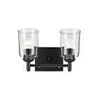 Kichler 45573BKCLR 2-Lights 200W Black Vanity Light