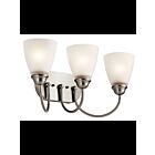 Kichler 45639NI 3-Lights Brushed Nickel 100W Vanity Light