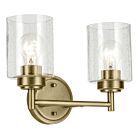 Kichler 45885NBR Winslow 2-Lights 150W Natural Brass Vanity Light