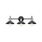 Kichler 45945BK 3-Lights Black 75W Vanity Light