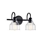 Kichler 45972BK 2-Lights Black 150W Vanity Light