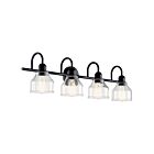 Kichler 45974BK 4-Lights Black 300W Vanity Light