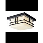 Kichler 49206BK 2-Lights Black 60W Outdoor Flush Mount