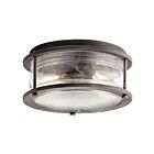Kichler 49669WZC 2-Lights Weathered Zinc 60W Outdoor Flush Mount