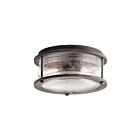 Kichler 49669WZC 2-Lights Weathered Zinc 60W Outdoor Flush Mount