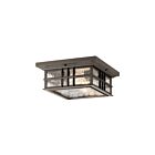 Kichler 49834OZ 2-Lights Olde Bronze 75W Outdoor Flush Mount