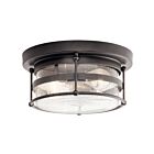 Kichler 49965AVI 2-Lights Anvil Iron 60W Outdoor Flush Mount