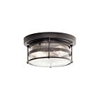 Kichler 49965AVI 2-Lights Anvil Iron 60W Outdoor Flush Mount