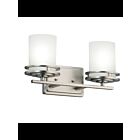Kichler 5077NI 2-Lights Brushed Nickel 60W Vanity Light