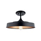 Kichler 52098BK 1-Light Black 150W Semi-Flush Mount Ceiling Light