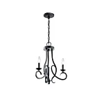 Kichler 52243BK 3-Lights Black 60W 1-Tier Chandelier