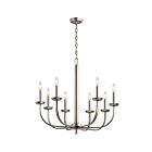 Kichler 52388NI 8-Lights Brushed Nickel 60W 1-Tier Chandelier