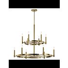 Kichler 52428BNB 12-Lights Brushed Natural Brass 60W Round Chandelier