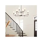 Kichler 52518BK 12-Lights Black 300W 2-tier Chandelier