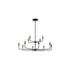 Kichler 52518BK 12-Lights Black 300W 2-tier Chandelier