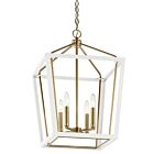 Kichler 52619CPZWH Delvin 4-Lights 160W Champagne Bronze and White Pendant 