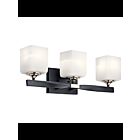 Kichler 55002BK 3-Lights Black 75W Vanity Light