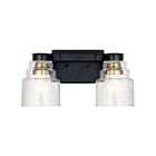Kichler 55011BK 2-Lights Black 75W Vanity Light