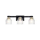 Kichler 55012BK 3-Lights Black 75W Vanity Light