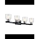 Kichler 55013BK 4-Lights Black 75W Vanity Light