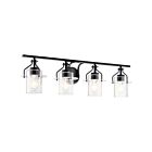 Kichler Everett 55080BK 4-Lights Black 300W Vanity Light