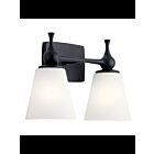 Kichler 55091BK 2-Lights Black 75W Vanity Light