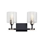 Kichler 55106BK 2-Lights Black 75W Vanity Light