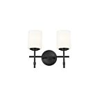 Kichler 55141BK 2-Lights Black 150W Vanity Light