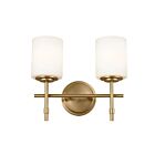 Kichler 55141BNB 2-Lights Brushed Natural Brass 150W Vanity Light