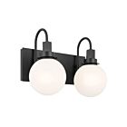 Kichler 55150BK 2-Lights Black 120W Vanity Light
