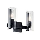 Kichler Jemsa 55167BK 2-Lights Black 120W Vanity Light