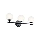 Kichler Benno 55172BK 3-Lights Black 15W Vanity Light
