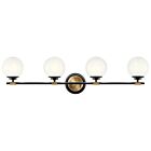Kichler 55173BKCPZ Benno 4-Lights 20W Black and hampagne Bronze Vanity Light