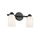 Kichler 55201BK Shae 2-Lights 75W Black Bathroom Vanity Light