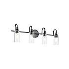 Kichler 55212BK Kavi 4-Lights 75W Black Bathroom Vanity Light