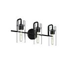 Kichler 55252BK Niccol 3-Lights 75W Black Bathroom Vanity Light