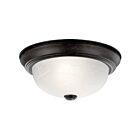 Kichler 8108TZ 2-Lights Tannery Bronze 60W Flush Mount Ceiling Light