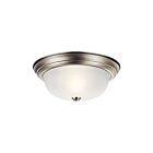 Kichler 8109NI 2-Lights Brushed Nickel 60W Flush Mount Ceiling Light