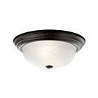 Kichler 8109TZ 2-Lights Tannery Bronze 60W Flush Mount Ceiling Light
