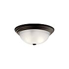 Kichler 8116OZ 3-Lights Olde Bronze 60W Flush Mount Ceiling Light