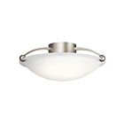 Kichler 8406NI 3-Lights Brushed Nickel 60W Semi-Flush Mount Ceiling Light