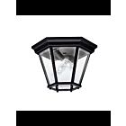 Kichler 9850BK 2-Lights Black 60W Outdoor Flush Mount