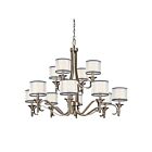 Kichler 42383AP 12-Lights Antique Pewter 60W 2-Tier Chandelier