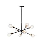 Kichler 43118BK 8-Lights Black 100W 1-Tier Chandelier