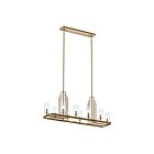 Kichler 52413BNB 10-Lights Brushed Natural Brass 60W Linear Chandelier
