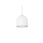 Kuzco Lighting 49108-WH-SV Helena 1-Light 60W White and Silver Pendant