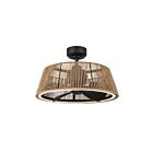 Kuzco Lighting CF41424-MB-BR-5CCT Isla 43W 24" Matte Black and Braided Rope LED Fandelier CCT Selectable