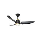 Kuzco Lighting CF72942-BG-MB-5CCT Hugo 50W 42" Brushed Gold and Matte Black LED Ceiling Fan CCT Selectable