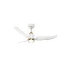 Kuzco Lighting CF72942-BG-WH-5CCT Hugo 50W 42" Brushed Gold and White LED Ceiling Fan CCT Selectable