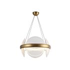 Kuzco Lighting CH13922-VBCR-UNV Taurus 32W Vintage Brass and Clear Ribbed Glass LED Chandelier